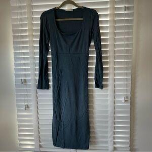 Hello Miz Maternity Dress Blue Waist Tie Medium